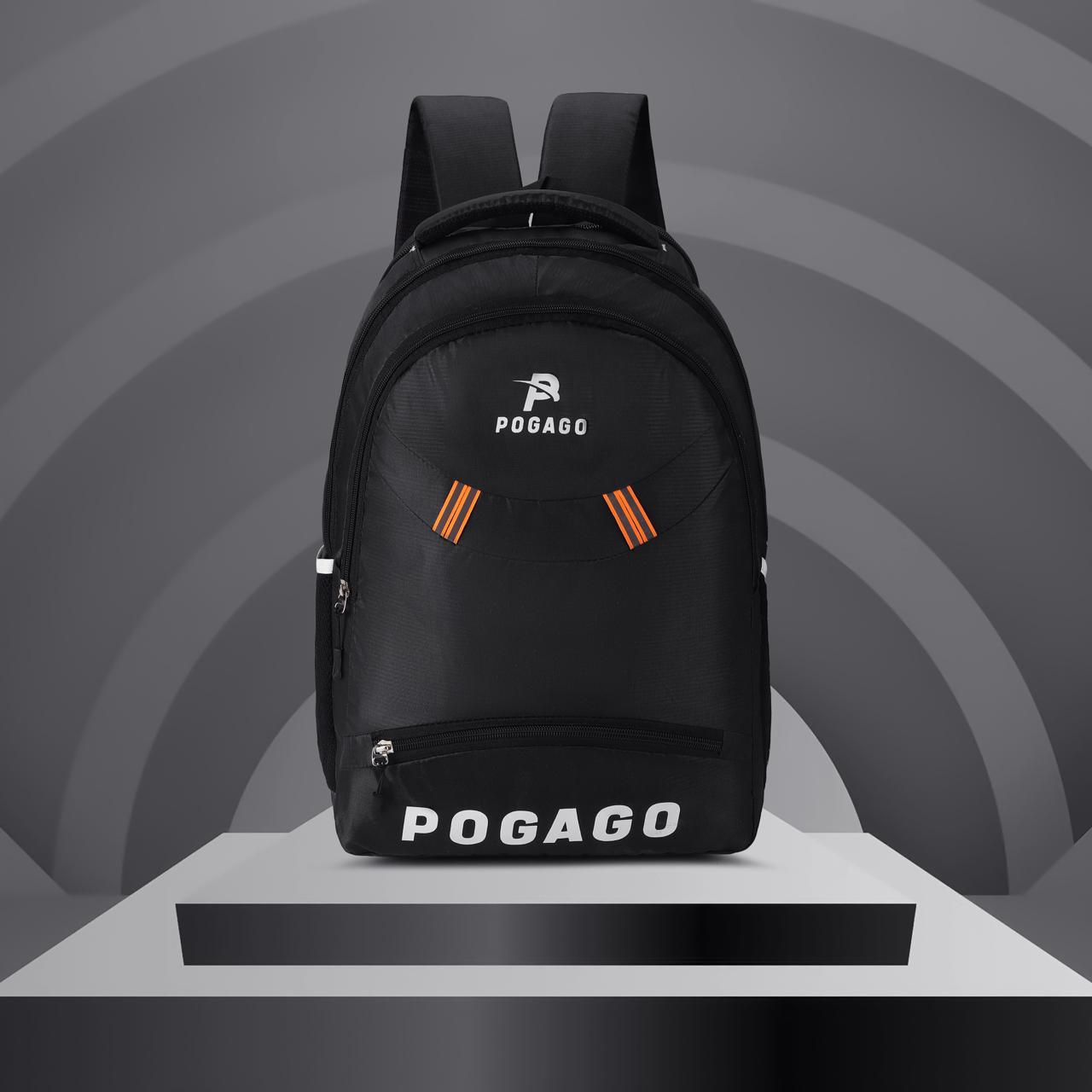 Pogago Large Capacity Backpack for Men, Water-Resistant School & Travel Bag with Reflective Strip, Fits 15-17 Inch Laptops