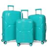 3-Piece Polypropylene Travel Luggage Set, Anti-Theft Zipper, Light Weight - 20/24/28 Inch sizes