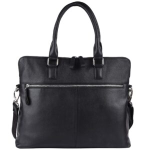 Premium 100% Cow Leather laptop Bag – Messenger, Business, and Travel Bag with Adjustable Shoulder Strap Unisex, Fits 14-Inch Laptop