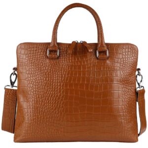 Premium 100% Cow Leather Laptop Bag – Unisex Messenger Bag, Perfect for Business & Travel, Fits 14-Inch Laptop with Adjustable Shoulder Strap