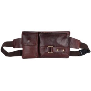 Premium Quality 100% Cow Leather Waist Bag â BLACK Fanny Pack for Men & Women, Perfect Travel Accessory & Passport Holder