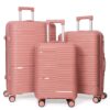3-Piece Expandable Polypropylene Luggage Set – Unbreakable luggage, 360° Spinner Wheels (28", 24", 20") sizes