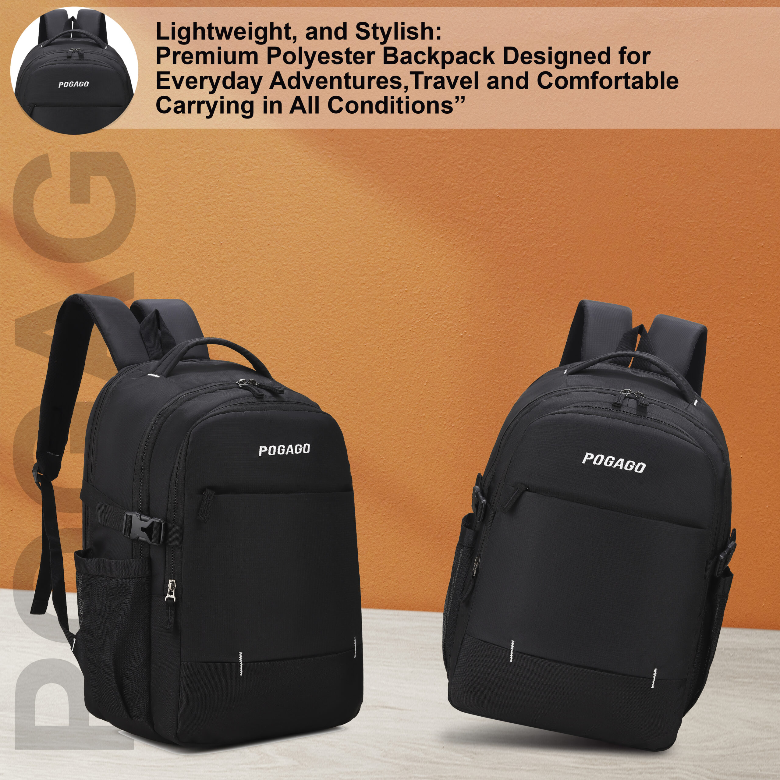 Wooden table product backdrop, orange wall design